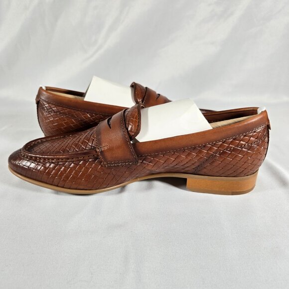 Vince Camuto Mens Garwin Brown Cognac Leather Loafers Size 8.5 VY-GARWIN - Picture 7 of 11